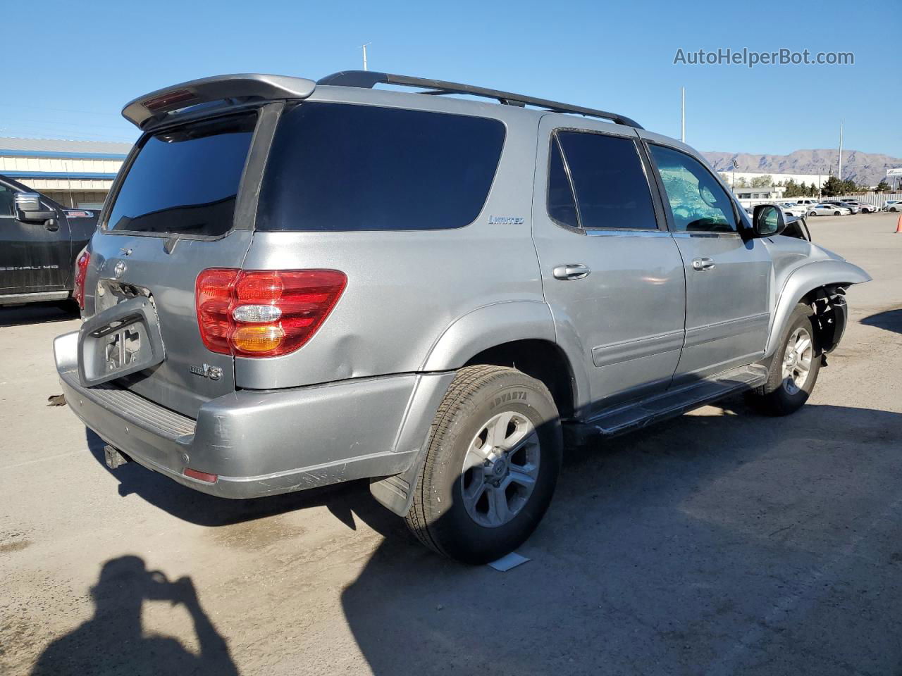 2002 Toyota Sequoia Limited Silver vin: 5TDZT38A72S087375