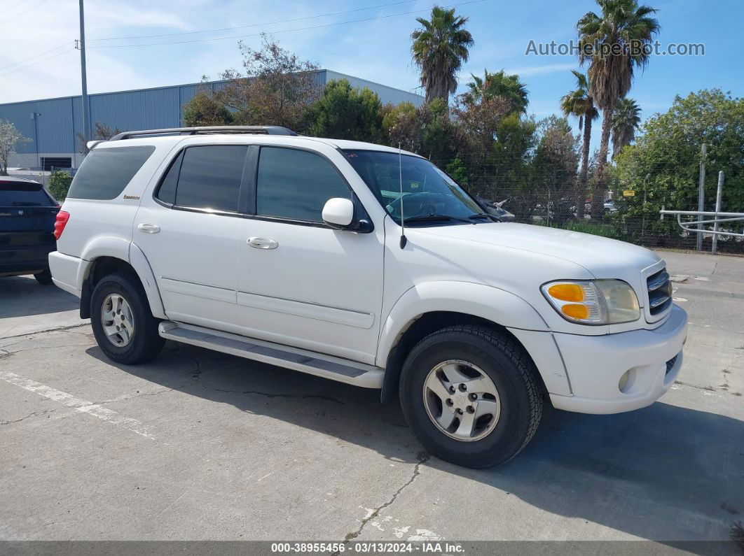 2002 Toyota Sequoia Limited V8 White vin: 5TDZT38A82S066809