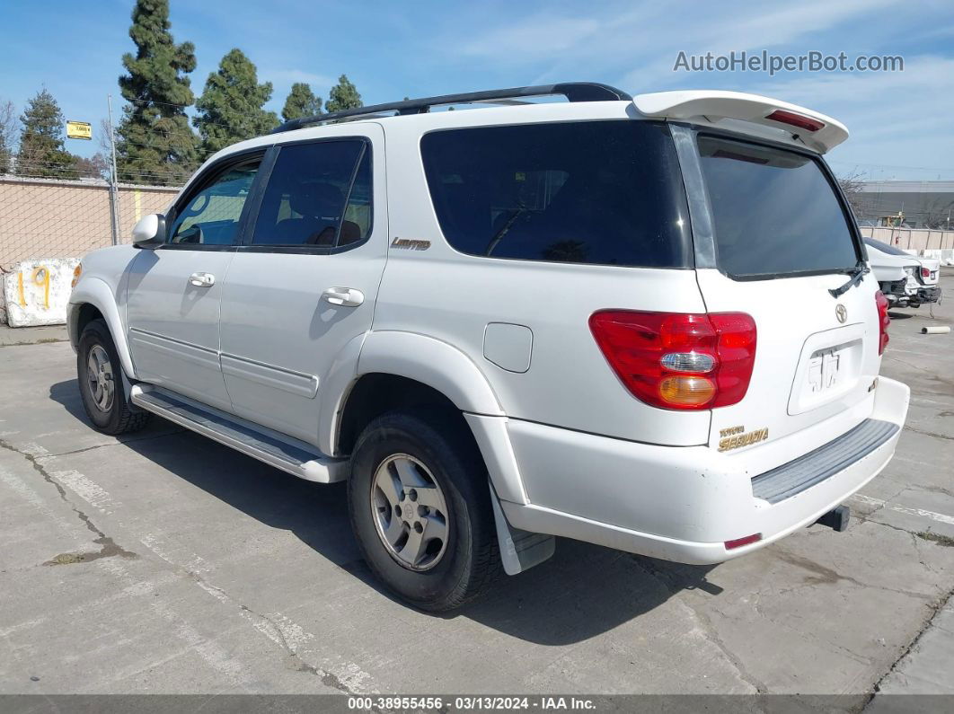 2002 Toyota Sequoia Limited V8 White vin: 5TDZT38A82S066809