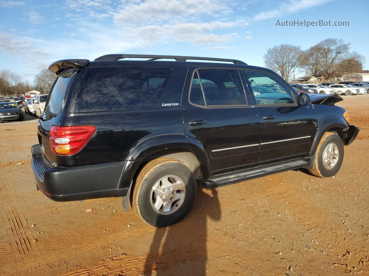 2002 Toyota Sequoia Limited Black vin: 5TDZT38A82S101980