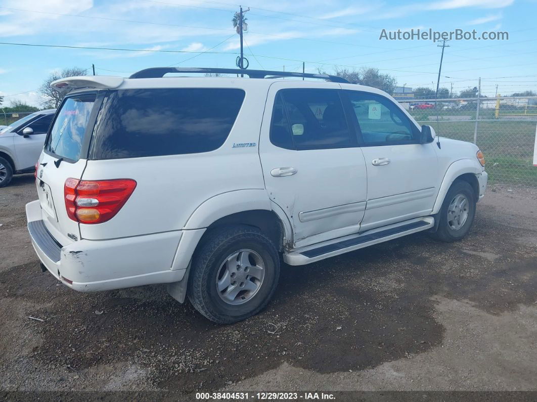 2002 Toyota Sequoia Limited White vin: 5TDZT38A82S119119