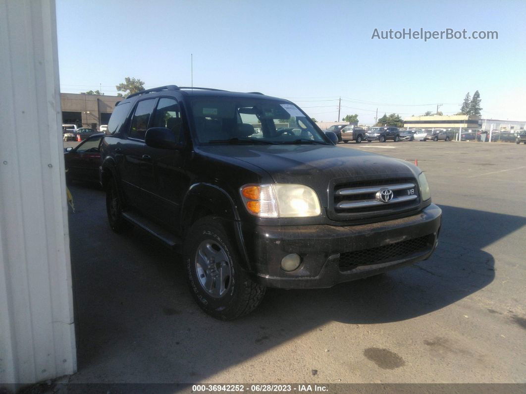 2002 Toyota Sequoia Limited Black vin: 5TDZT38A92S065636