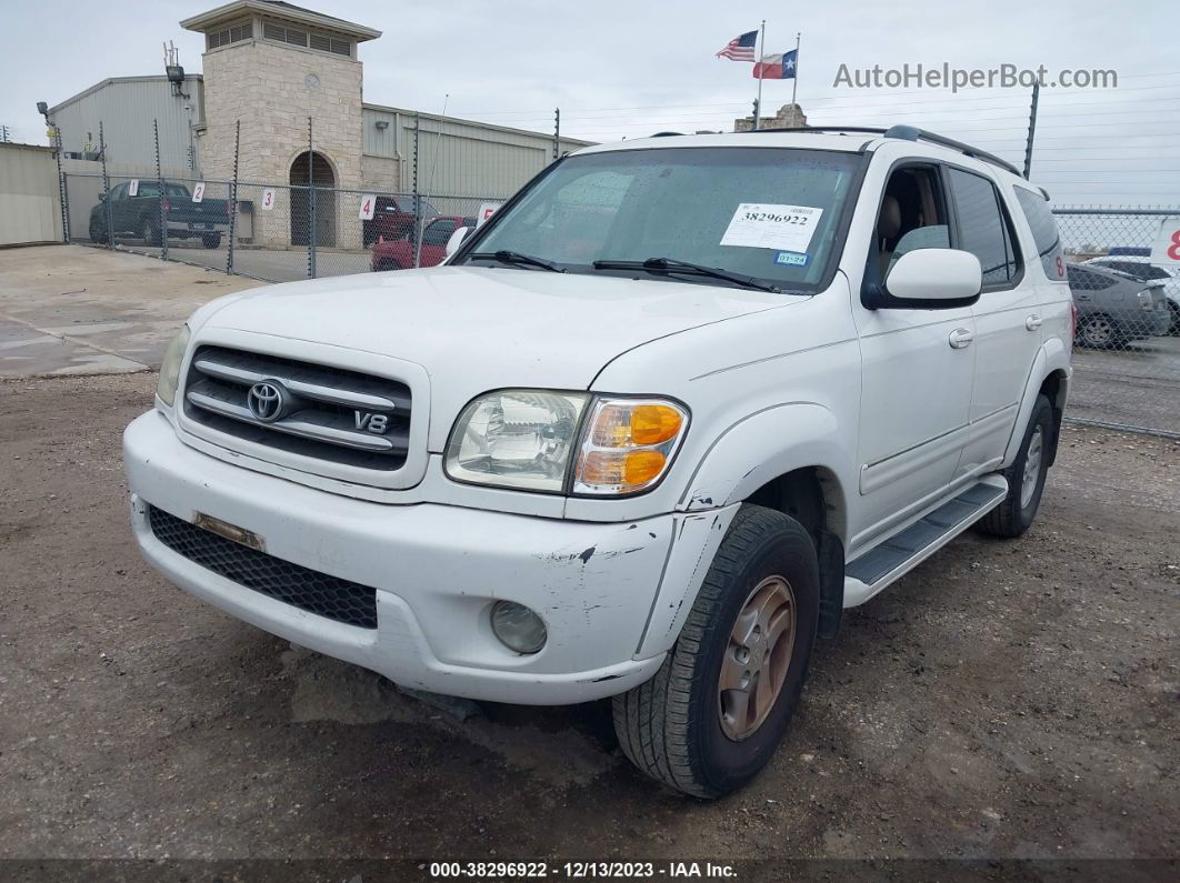 2002 Toyota Sequoia Limited White vin: 5TDZT38A92S092738