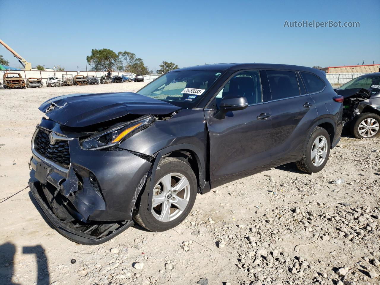 2021 Toyota Highlander L Gray vin: 5TDZZRAH4MS058072