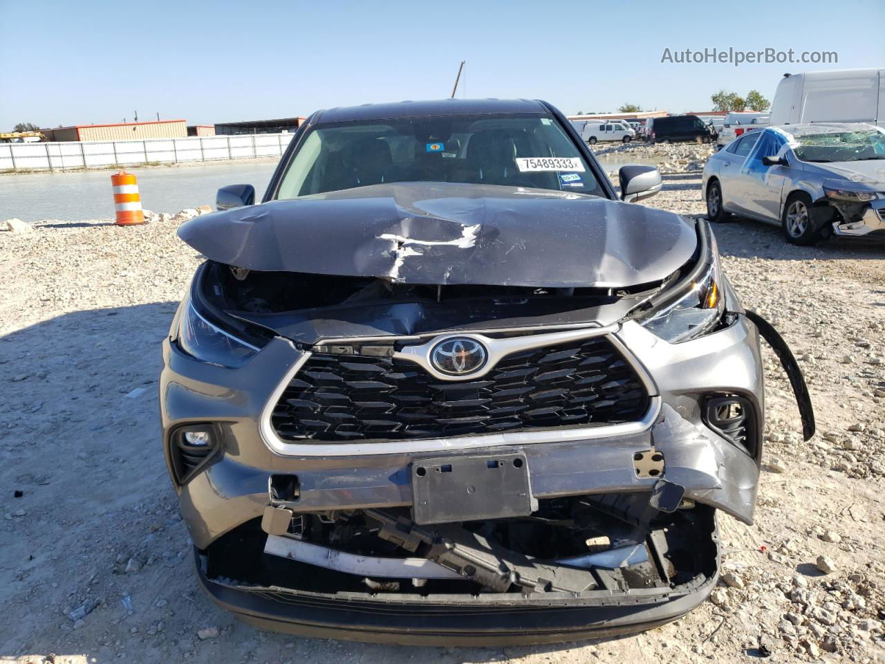 2021 Toyota Highlander L Gray vin: 5TDZZRAH4MS058072