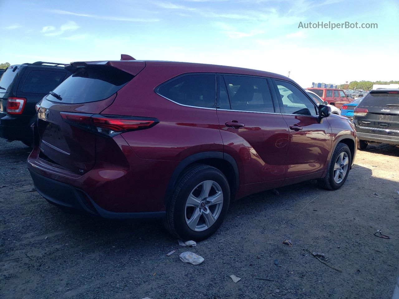 2021 Toyota Highlander L Red vin: 5TDZZRAH5MS074409