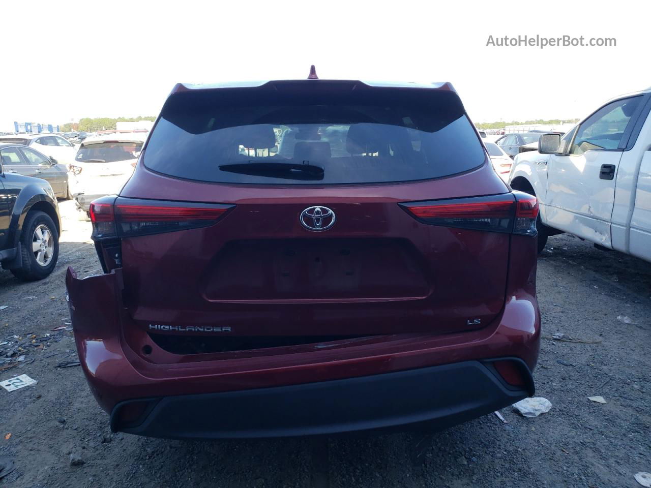 2021 Toyota Highlander L Red vin: 5TDZZRAH5MS074409