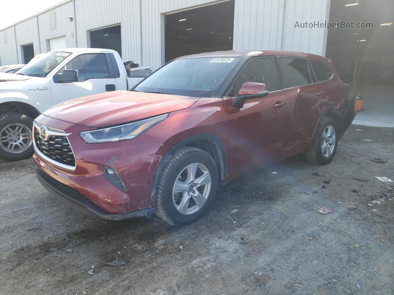 2021 Toyota Highlander L Red vin: 5TDZZRAH5MS074409