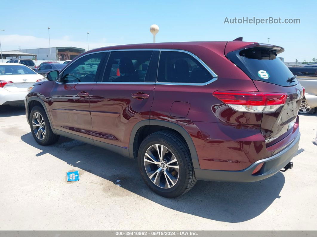 2019 Toyota Highlander Le Plus Maroon vin: 5TDZZRFH2KS322394