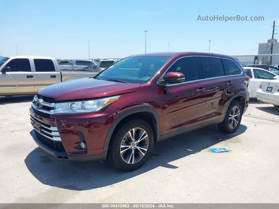 2019 Toyota Highlander Le Plus Maroon vin: 5TDZZRFH2KS322394