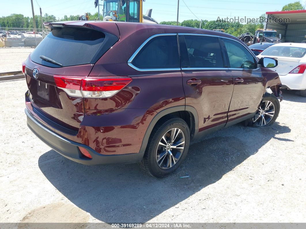 2019 Toyota Highlander Le Red vin: 5TDZZRFH6KS358136