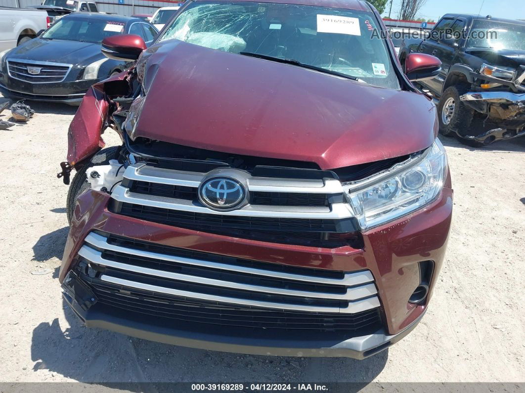 2019 Toyota Highlander Le Красный vin: 5TDZZRFH6KS358136