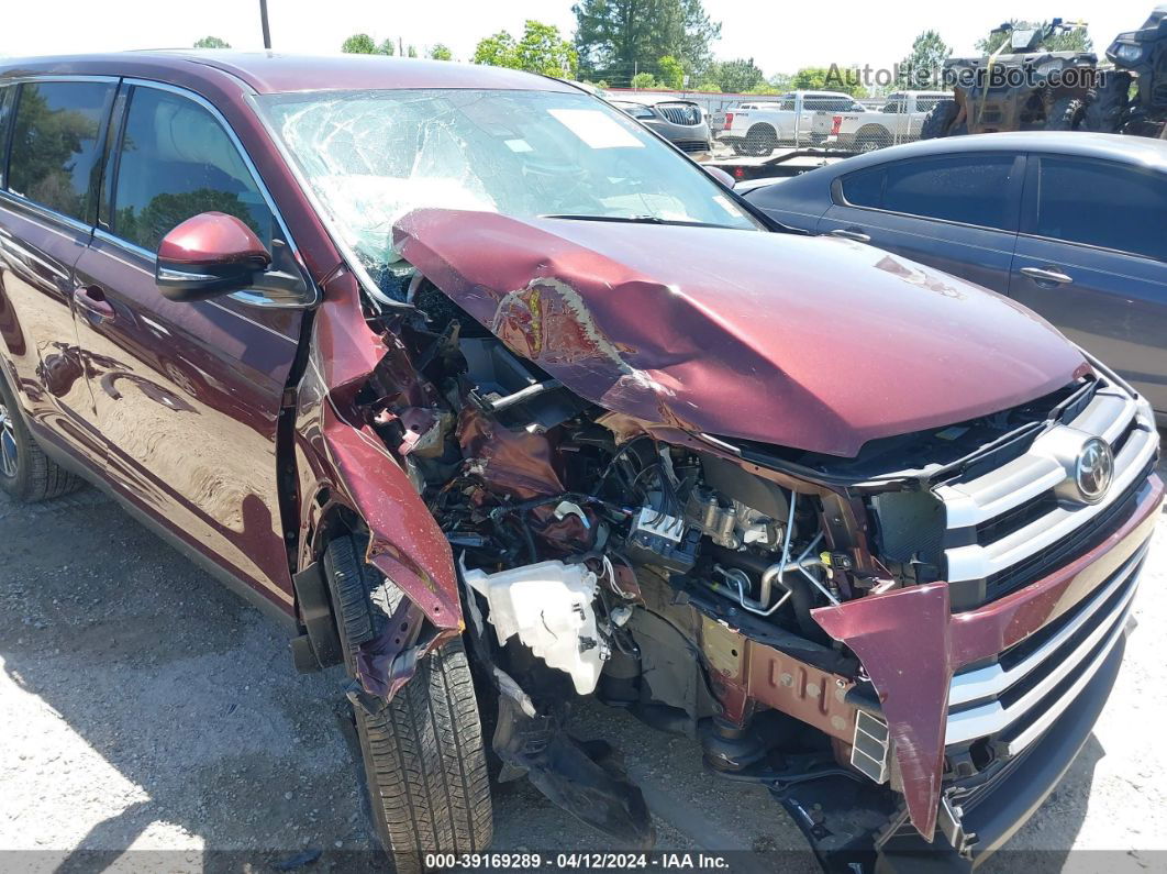 2019 Toyota Highlander Le Red vin: 5TDZZRFH6KS358136