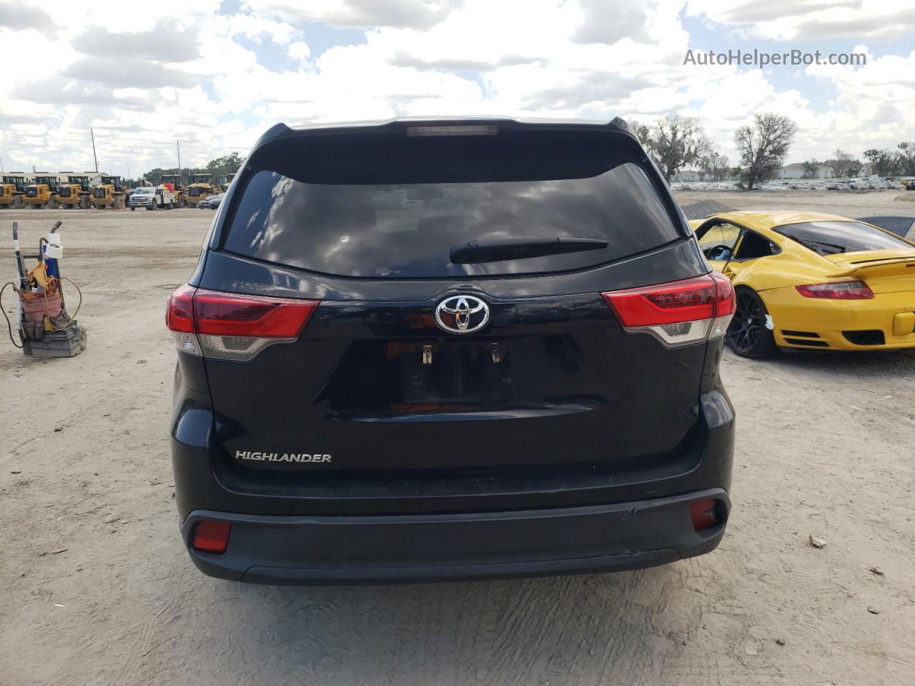 2019 Toyota Highlander Le Черный vin: 5TDZZRFH7KS293216