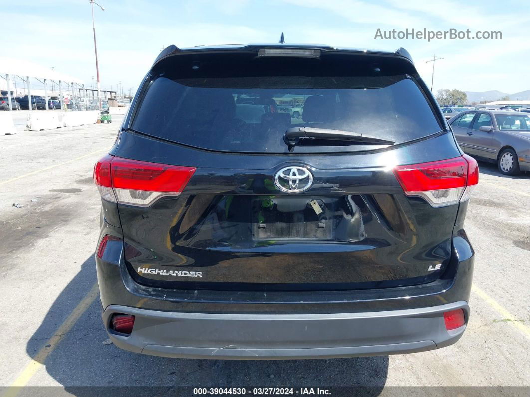 2019 Toyota Highlander Le/le Plus Black vin: 5TDZZRFHXKS315337