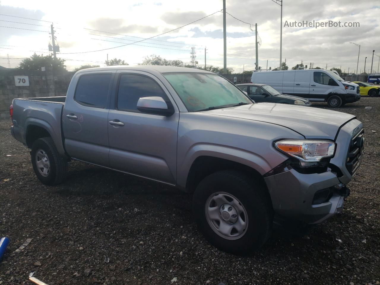 2019 Toyota Tacoma Double Cab Серебряный vin: 5TFAX5GN5KX132969