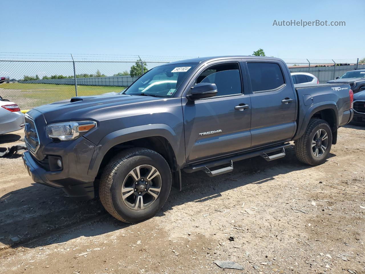 2017 Toyota Tacoma Double Cab Gray vin: 5TFAZ5CN2HX034197