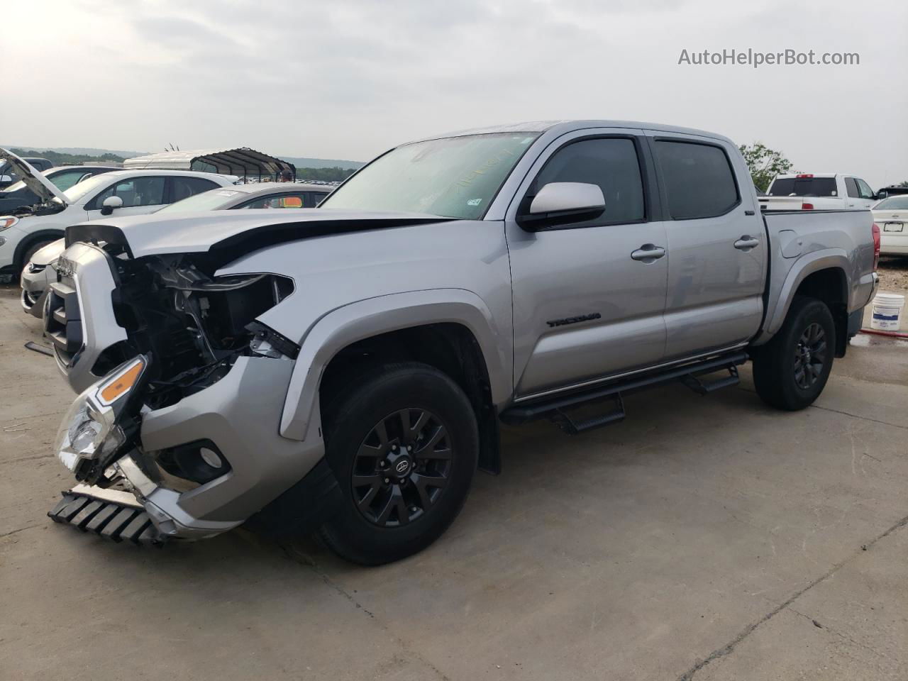 2021 Toyota Tacoma Double Cab Silver vin: 5TFAZ5CN5MX115740