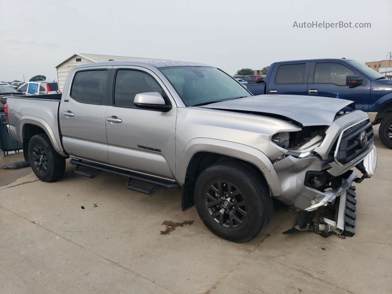 2021 Toyota Tacoma Double Cab Silver vin: 5TFAZ5CN5MX115740