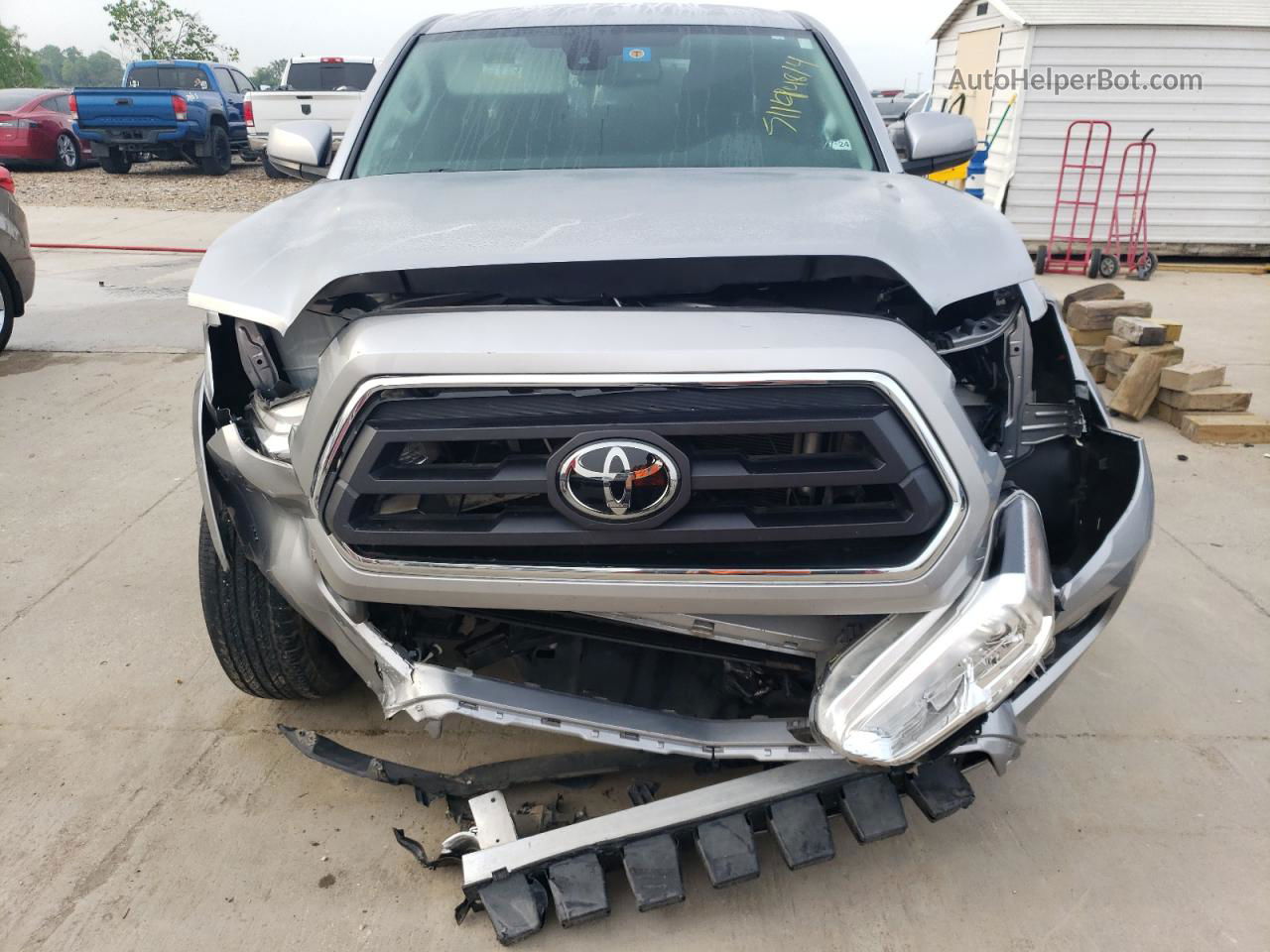 2021 Toyota Tacoma Double Cab Silver vin: 5TFAZ5CN5MX115740