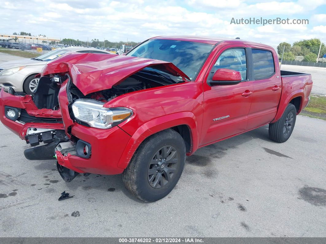 2021 Toyota Tacoma Sr5 V6 Red vin: 5TFAZ5CNXMX099566