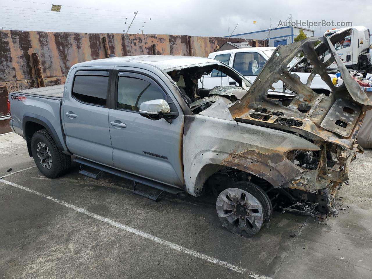 2019 Toyota Tacoma Double Cab Gray vin: 5TFCZ5AN0KX203166