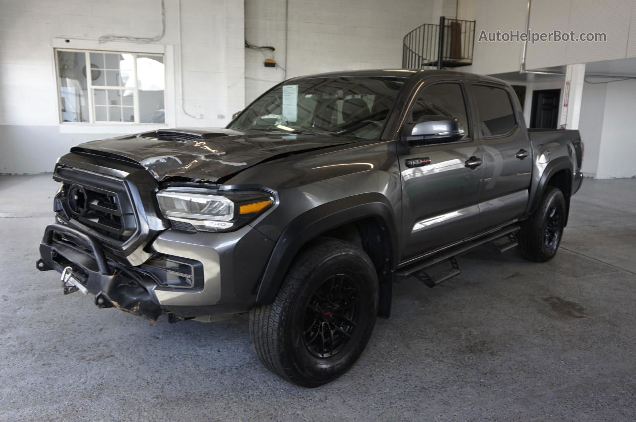 2020 Toyota Tacoma Double Cab Gray vin: 5TFCZ5AN0LX237271