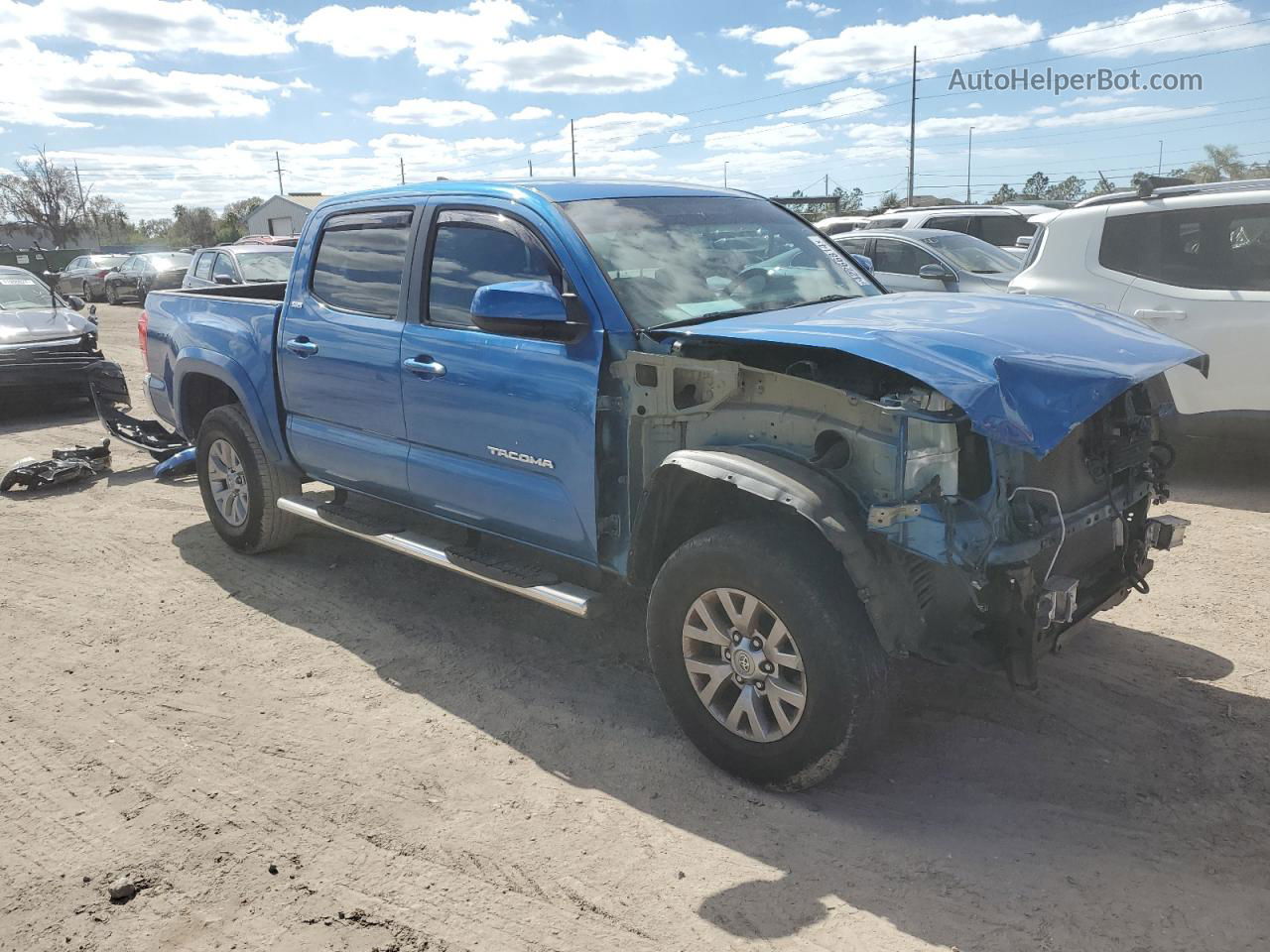 2017 Toyota Tacoma Double Cab Синий vin: 5TFCZ5AN1HX068353