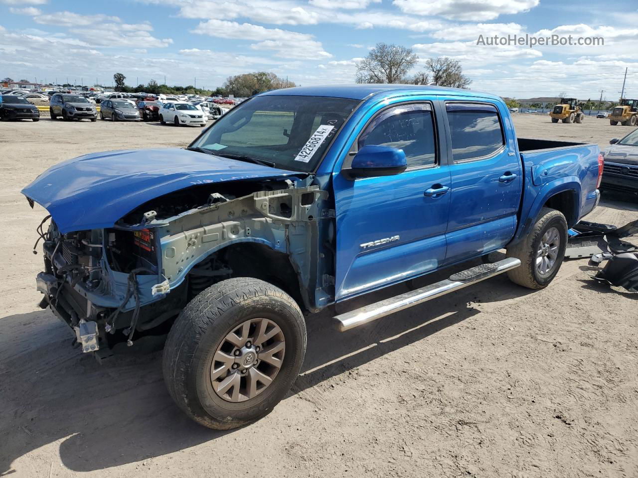 2017 Toyota Tacoma Double Cab Синий vin: 5TFCZ5AN1HX068353