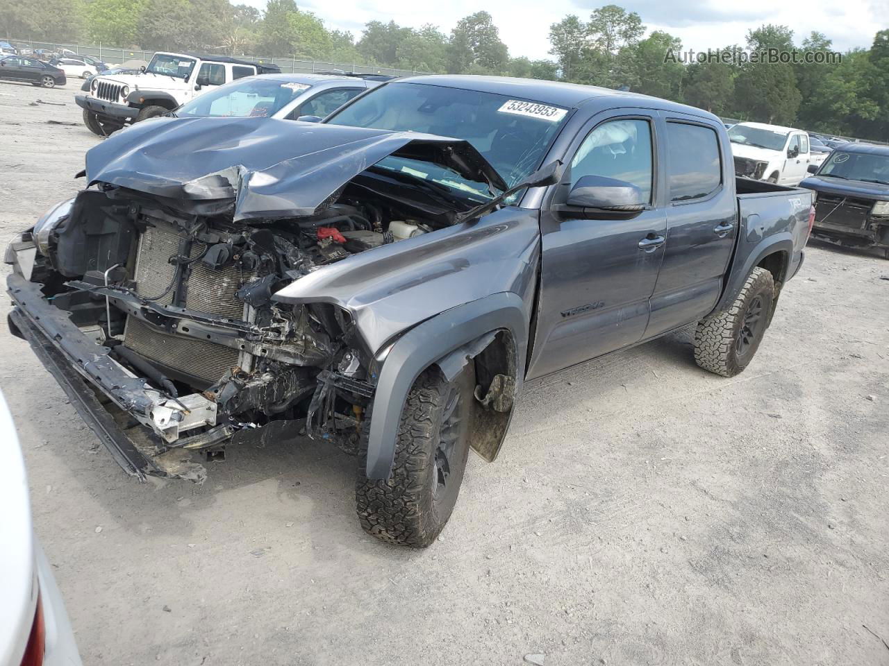 2019 Toyota Tacoma Double Cab Gray vin: 5TFCZ5AN5KX198028