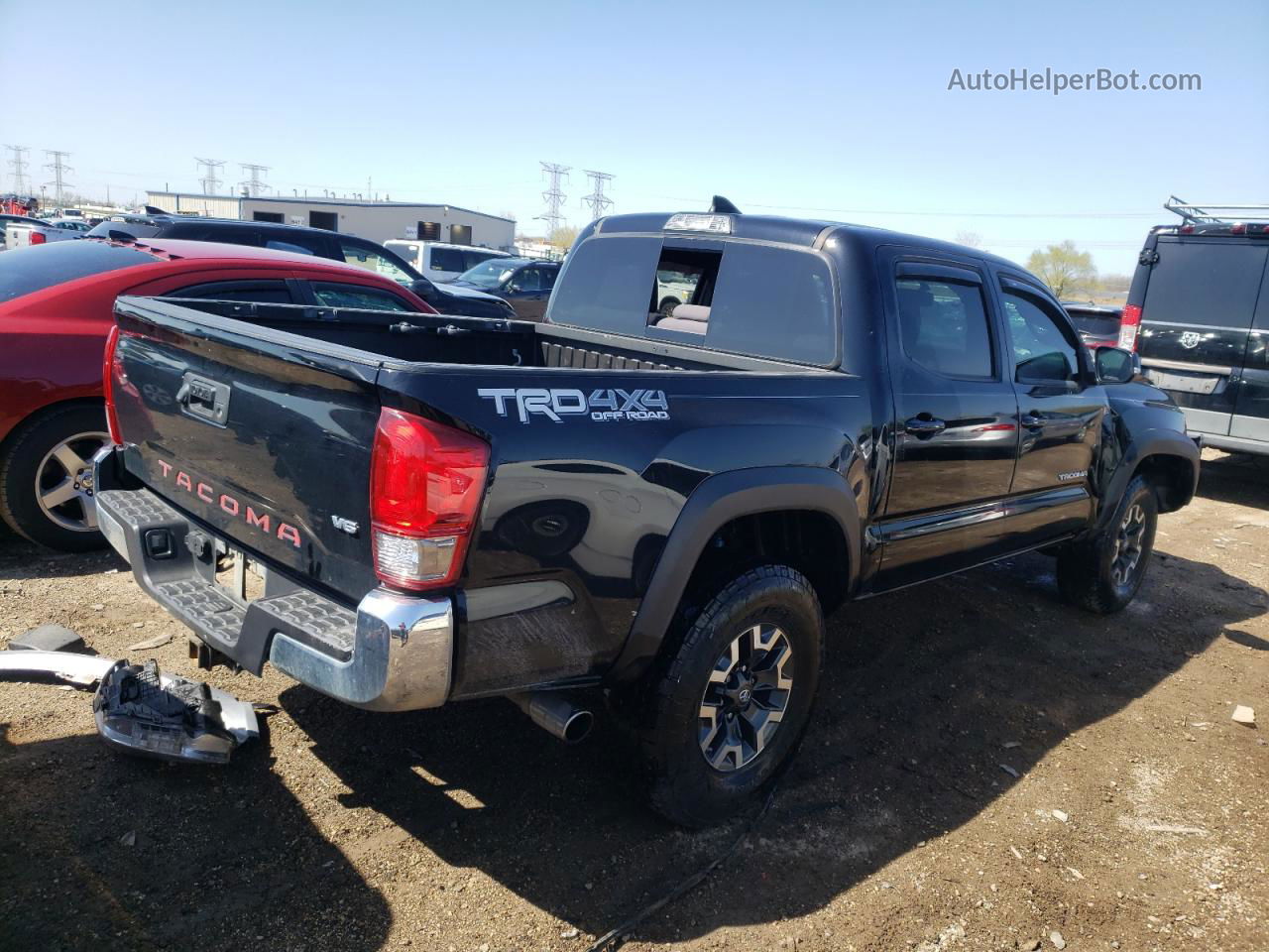 2017 Toyota Tacoma Double Cab Черный vin: 5TFCZ5AN7HX119435