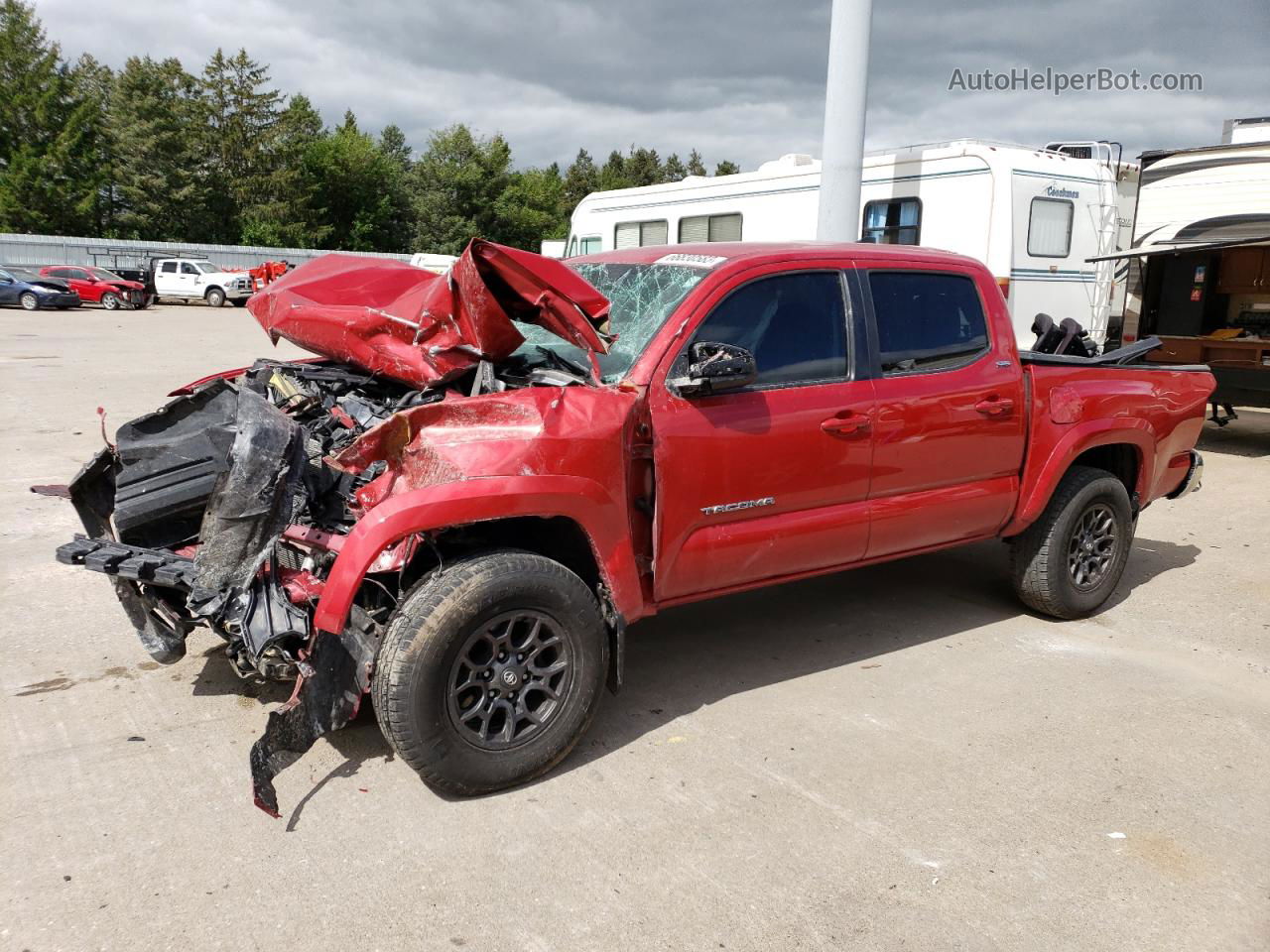 2017 Toyota Tacoma Double Cab Red vin: 5TFCZ5AN8HX095548