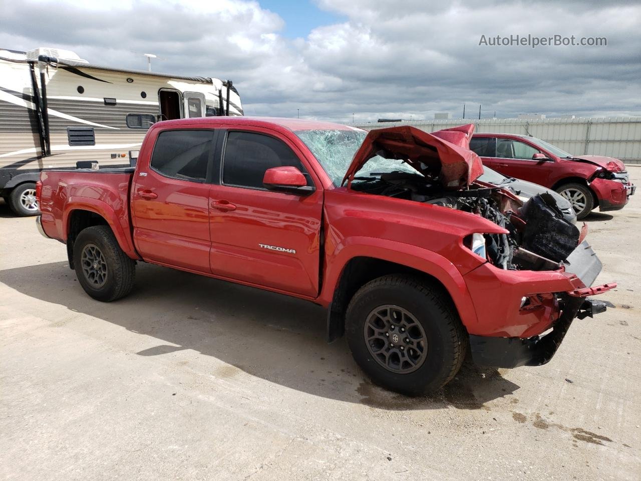 2017 Toyota Tacoma Double Cab Red vin: 5TFCZ5AN8HX095548