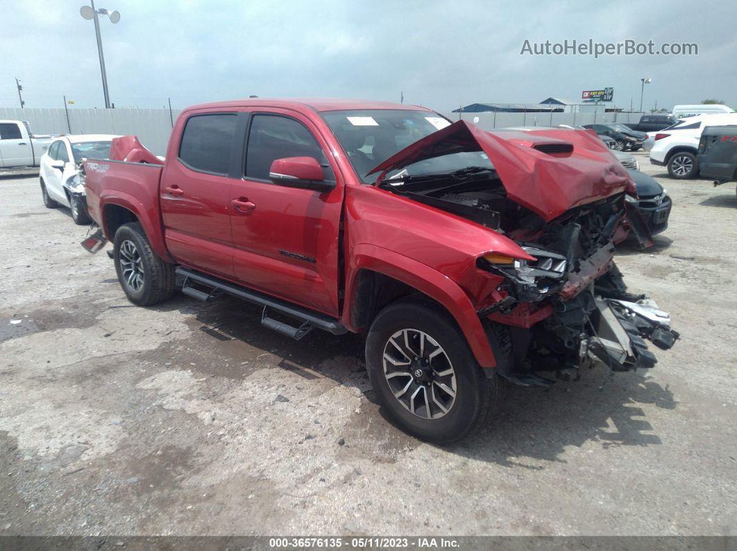 2021 Toyota Tacoma 4wd Sr/sr5/trd Sport Red vin: 5TFCZ5AN8MX275977