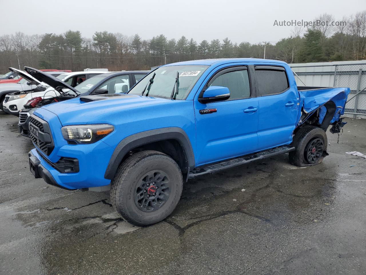 2019 Toyota Tacoma Double Cab Синий vin: 5TFCZ5ANXKX184979