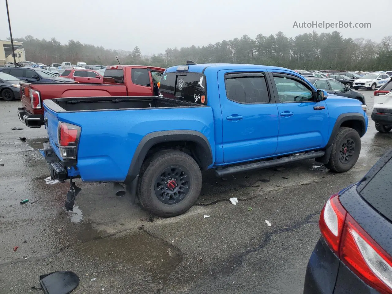 2019 Toyota Tacoma Double Cab Синий vin: 5TFCZ5ANXKX184979