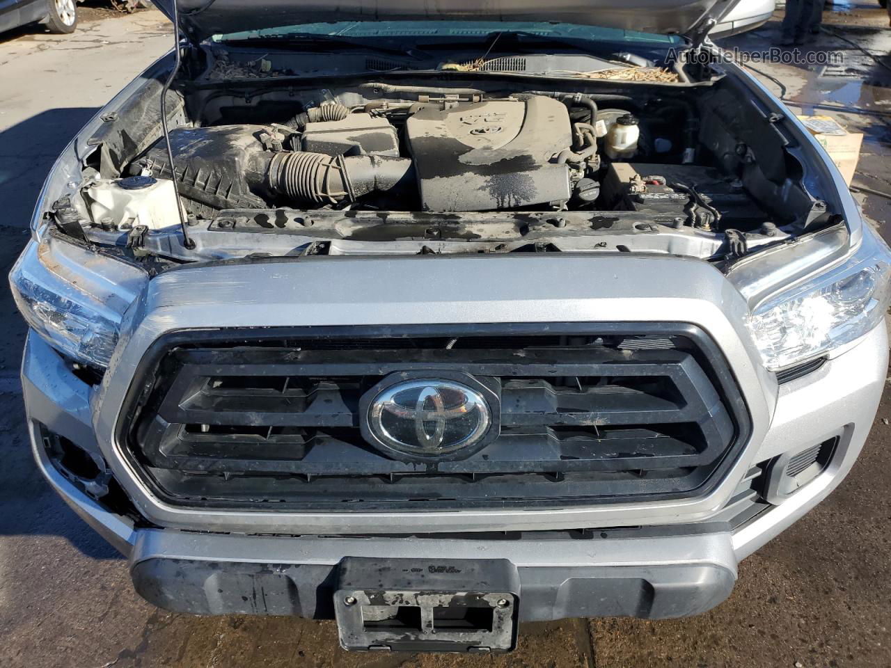 2021 Toyota Tacoma Double Cab Silver vin: 5TFCZ5ANXMX256413