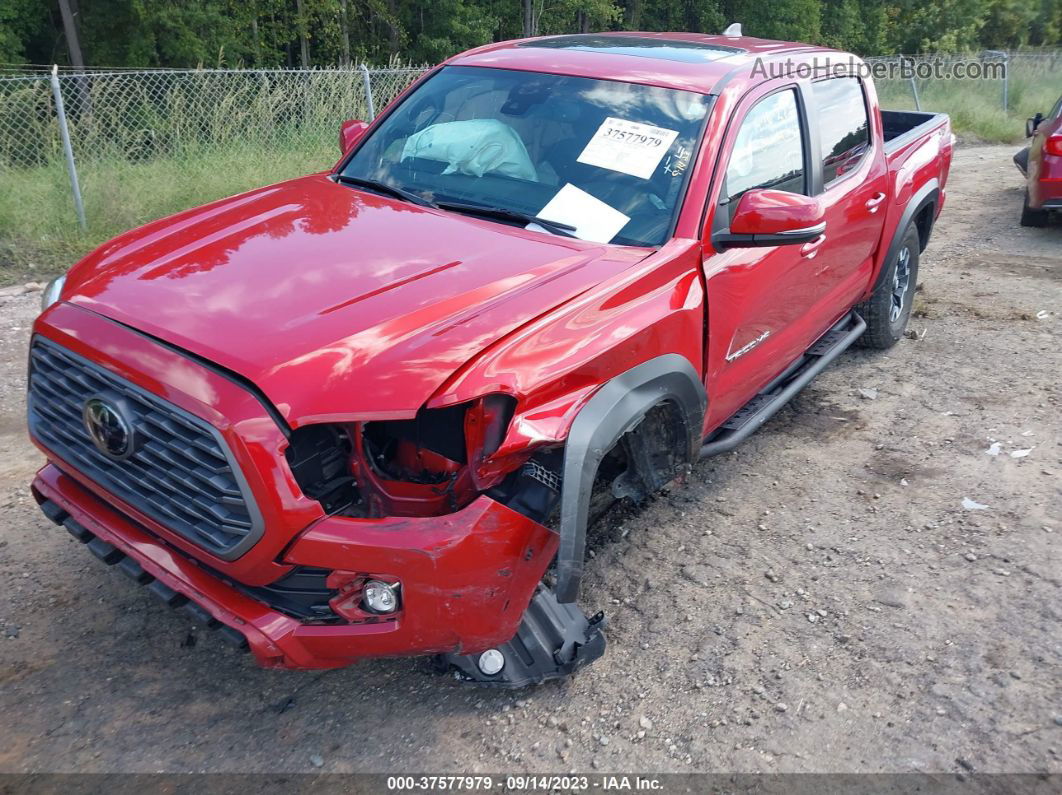 2021 Toyota Tacoma 4wd Sr/sr5/trd Sport Red vin: 5TFCZ5ANXMX260526