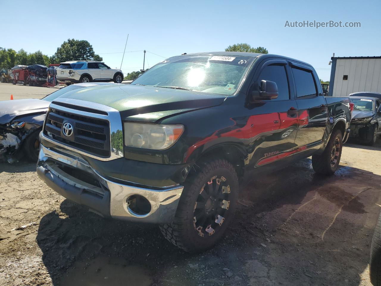 2012 Toyota Tundra Crewmax Sr5 Green vin: 5TFDW5F19CX210976