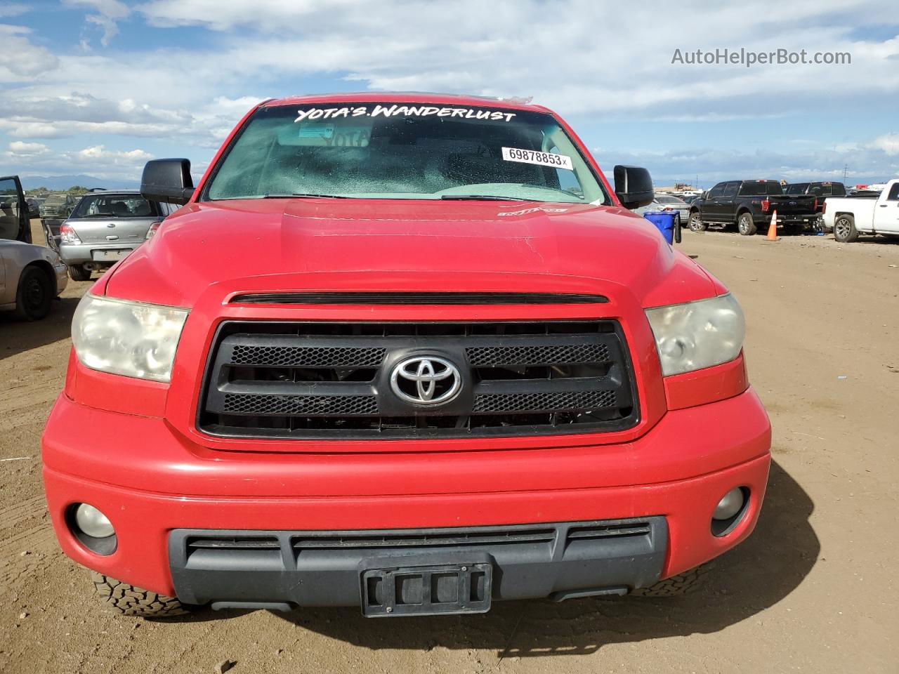 2012 Toyota Tundra Crewmax Sr5 Red vin: 5TFDY5F10CX265522