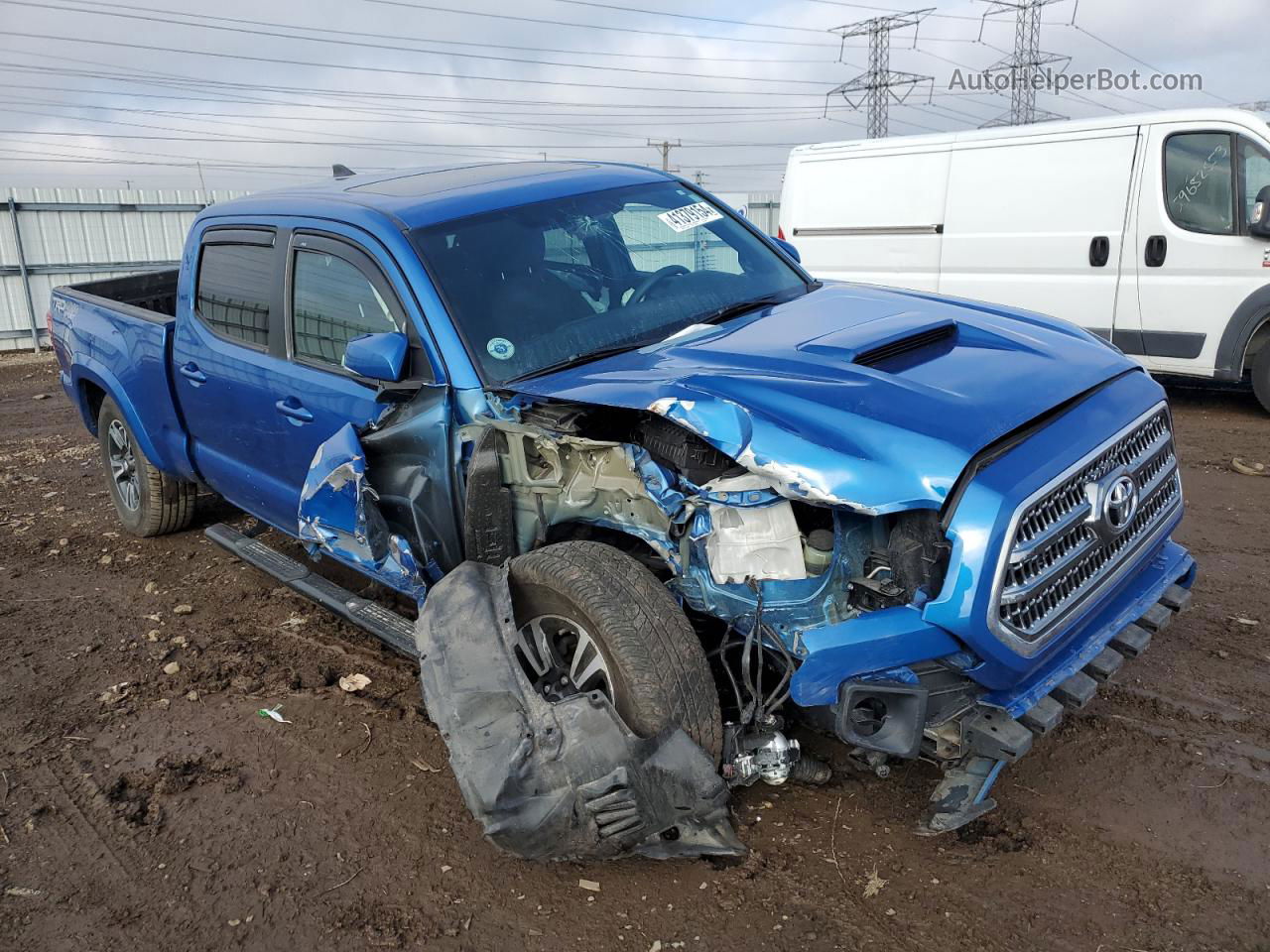 2017 Toyota Tacoma Double Cab Blue vin: 5TFDZ5BNXHX019297