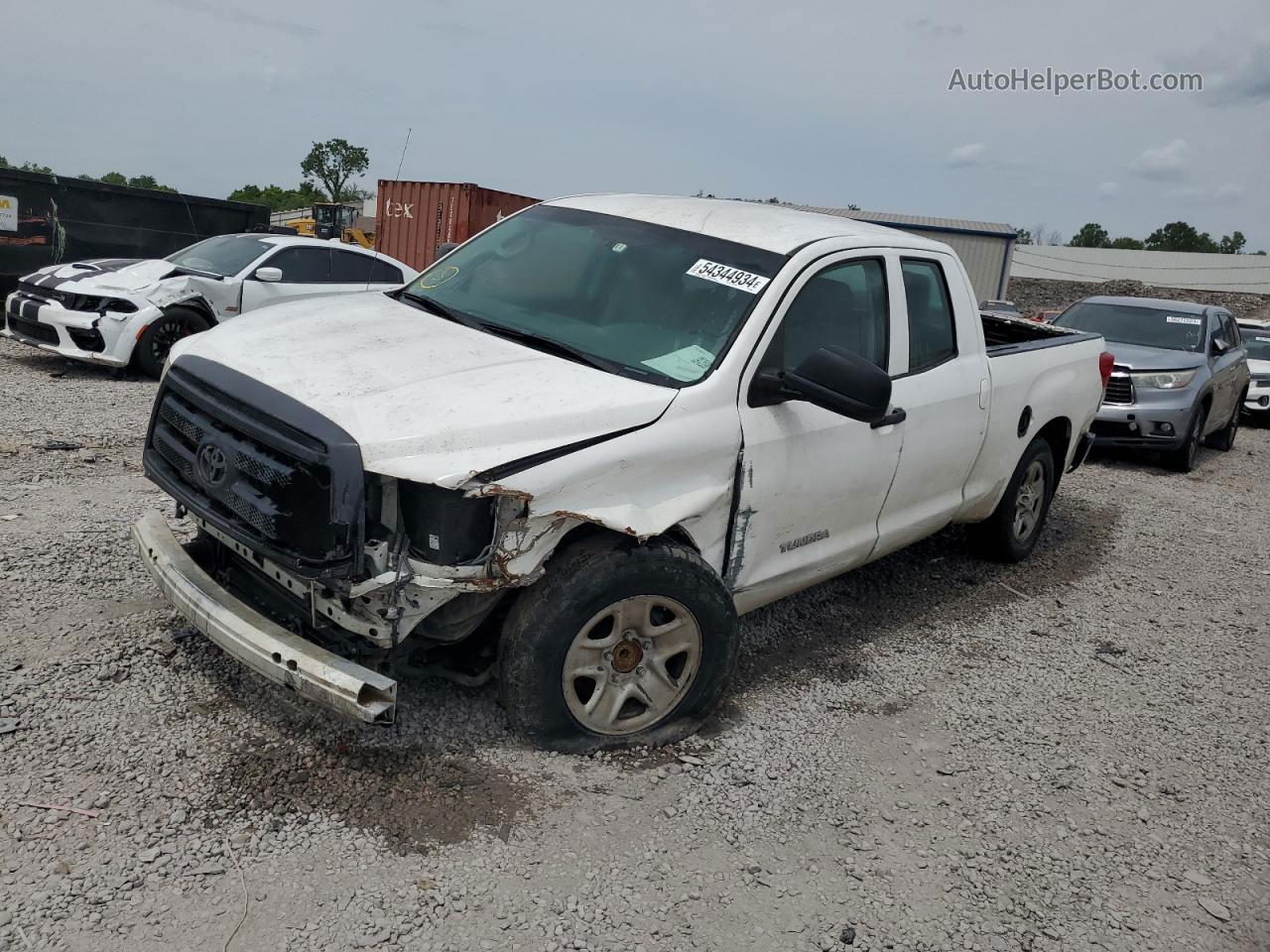 2012 Toyota Tundra Double Cab Sr5 White vin: 5TFRM5F11CX043086