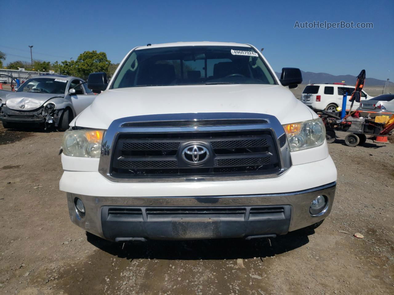 2012 Toyota Tundra Double Cab Sr5 White vin: 5TFRM5F11CX047512