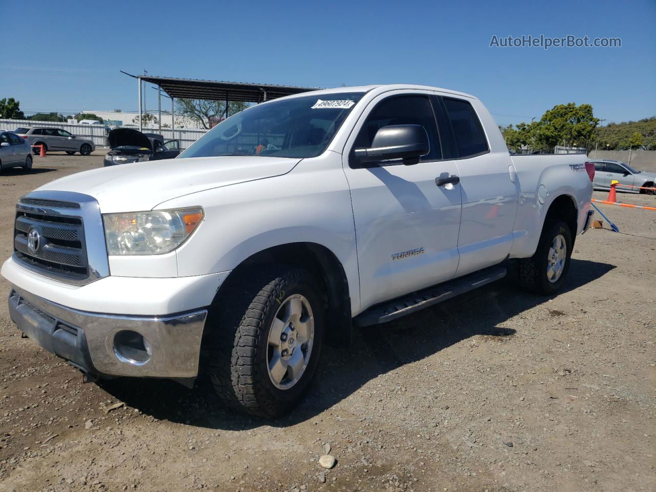 2012 Toyota Tundra Double Cab Sr5 White vin: 5TFRM5F11CX047512