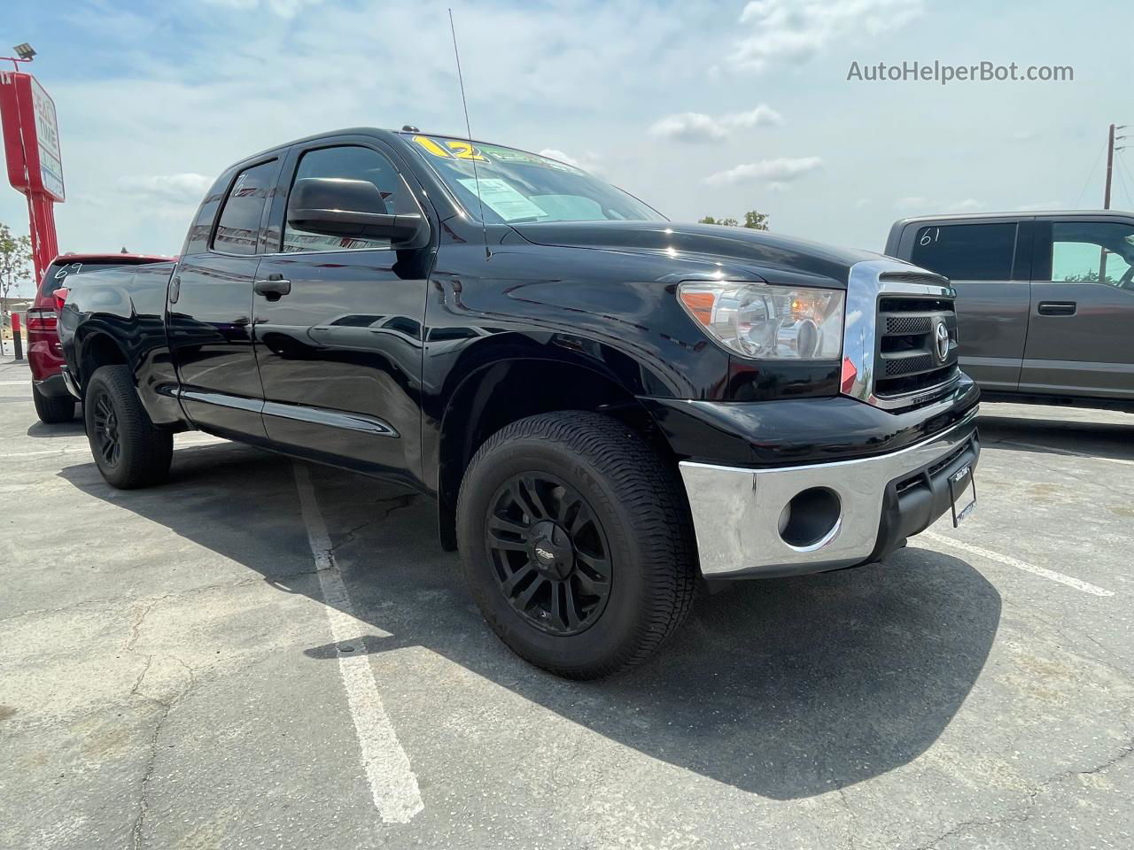 2012 Toyota Tundra Double Cab Sr5 Black vin: 5TFRM5F12CX041198