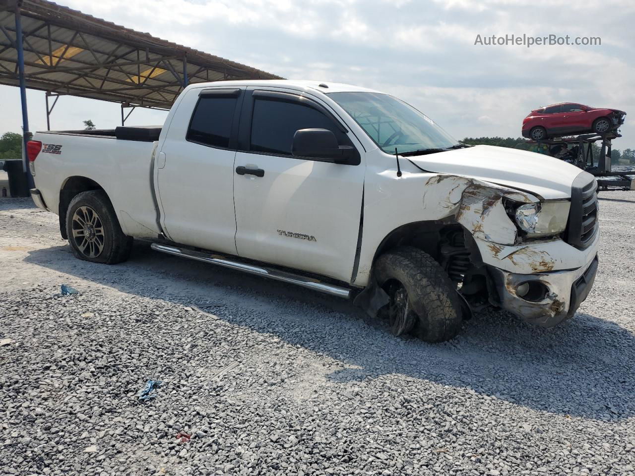 2012 Toyota Tundra Double Cab Sr5 White vin: 5TFRM5F1XCX047346