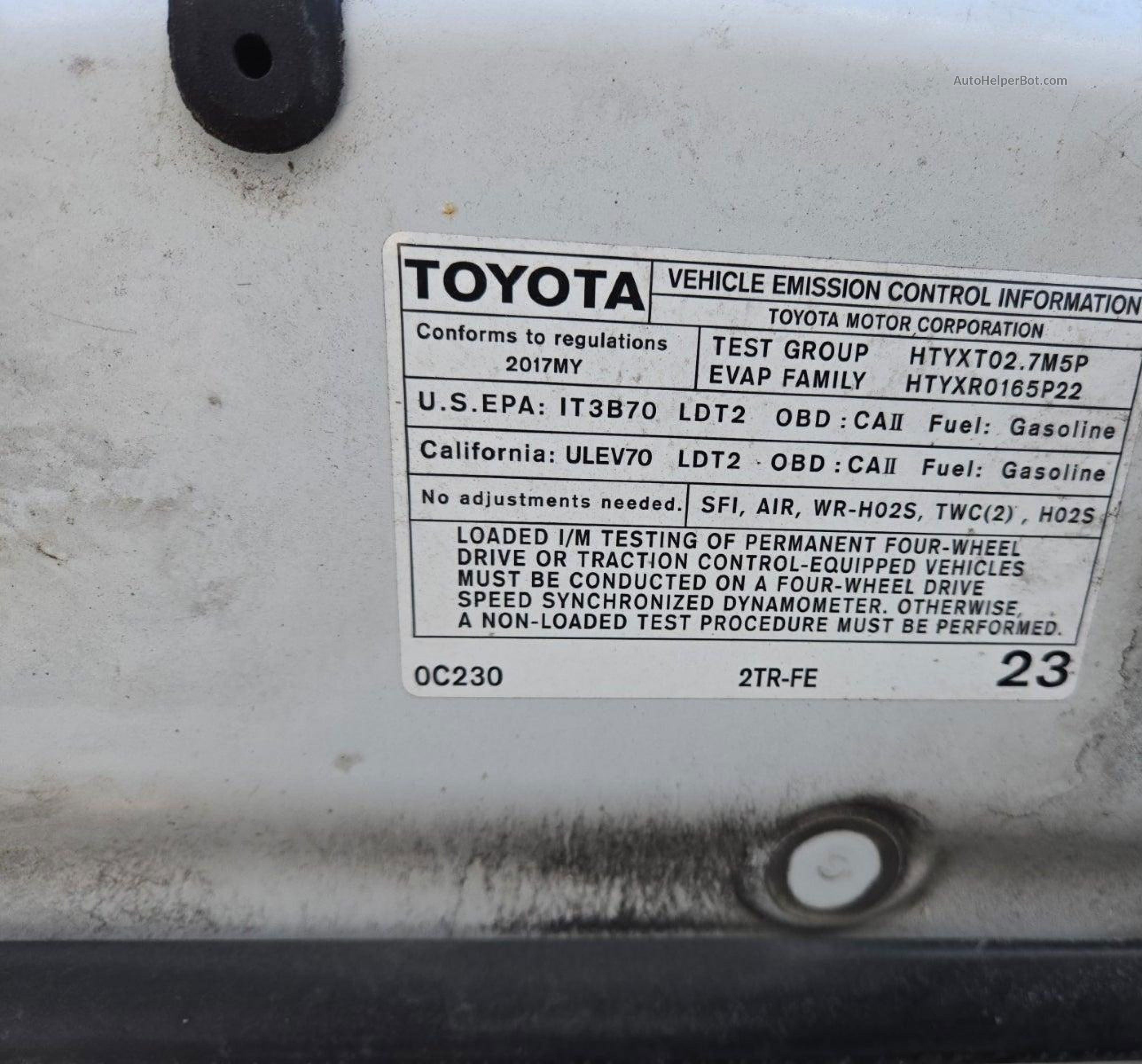 2017 Toyota Tacoma Access Cab/sr/sr5 vin: 5TFRX5GN8HX080880
