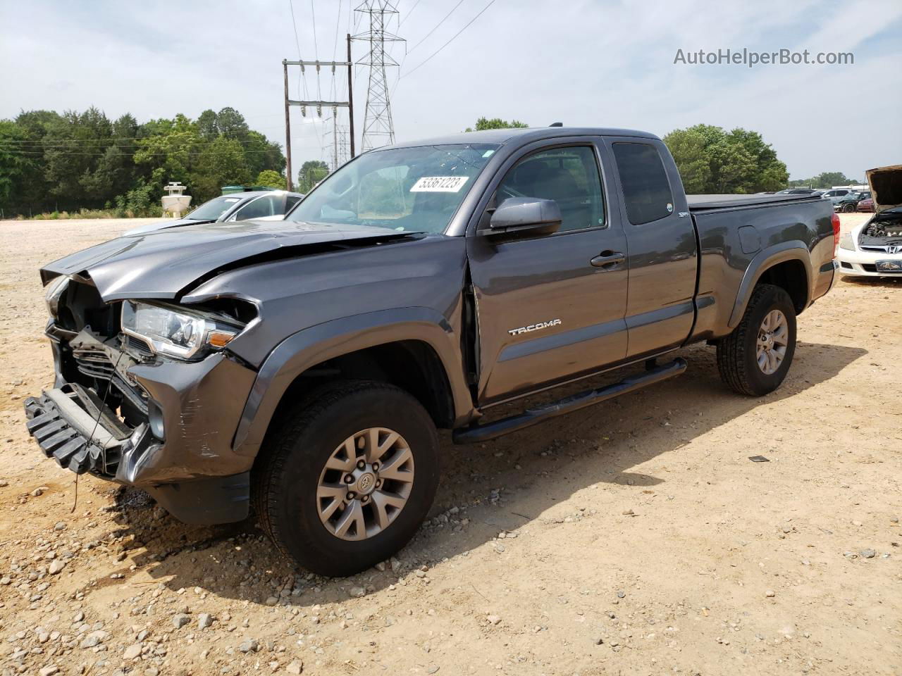 2017 Toyota Tacoma Access Cab Gray vin: 5TFSX5EN4HX048576