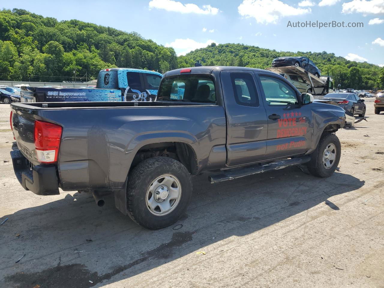 2017 Toyota Tacoma Access Cab Gray vin: 5TFSX5ENXHX051630