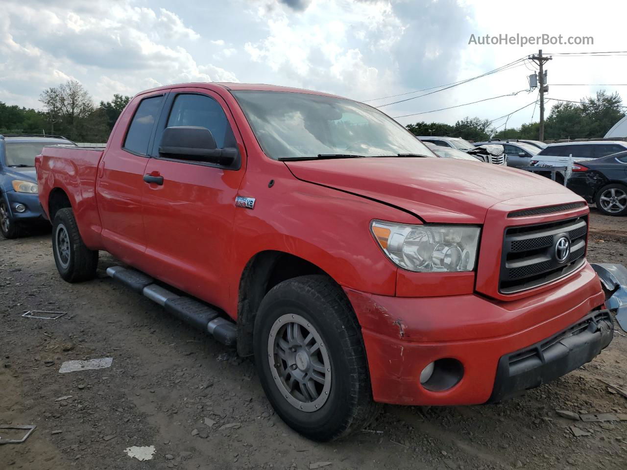 2012 Toyota Tundra Double Cab Sr5 Red vin: 5TFUY5F12CX240461